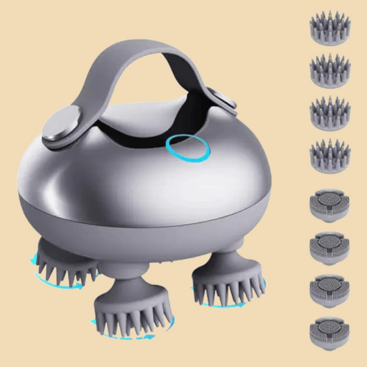 ZNNFEMAI Electric Scalp Massager – Waterproof & Rechargeable (Silver)