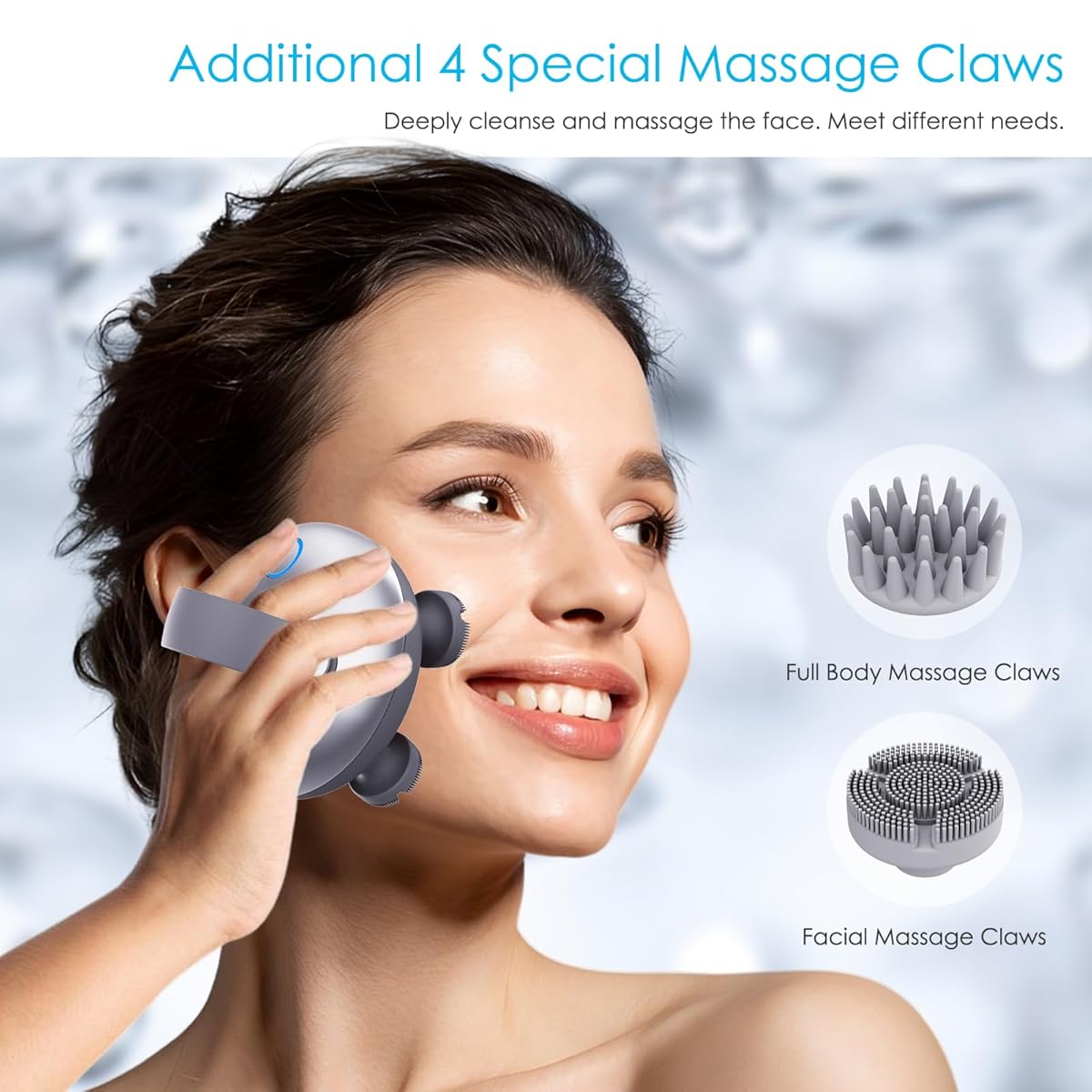 ZNNFEMAI Electric Scalp Massager – Waterproof & Rechargeable (Silver)