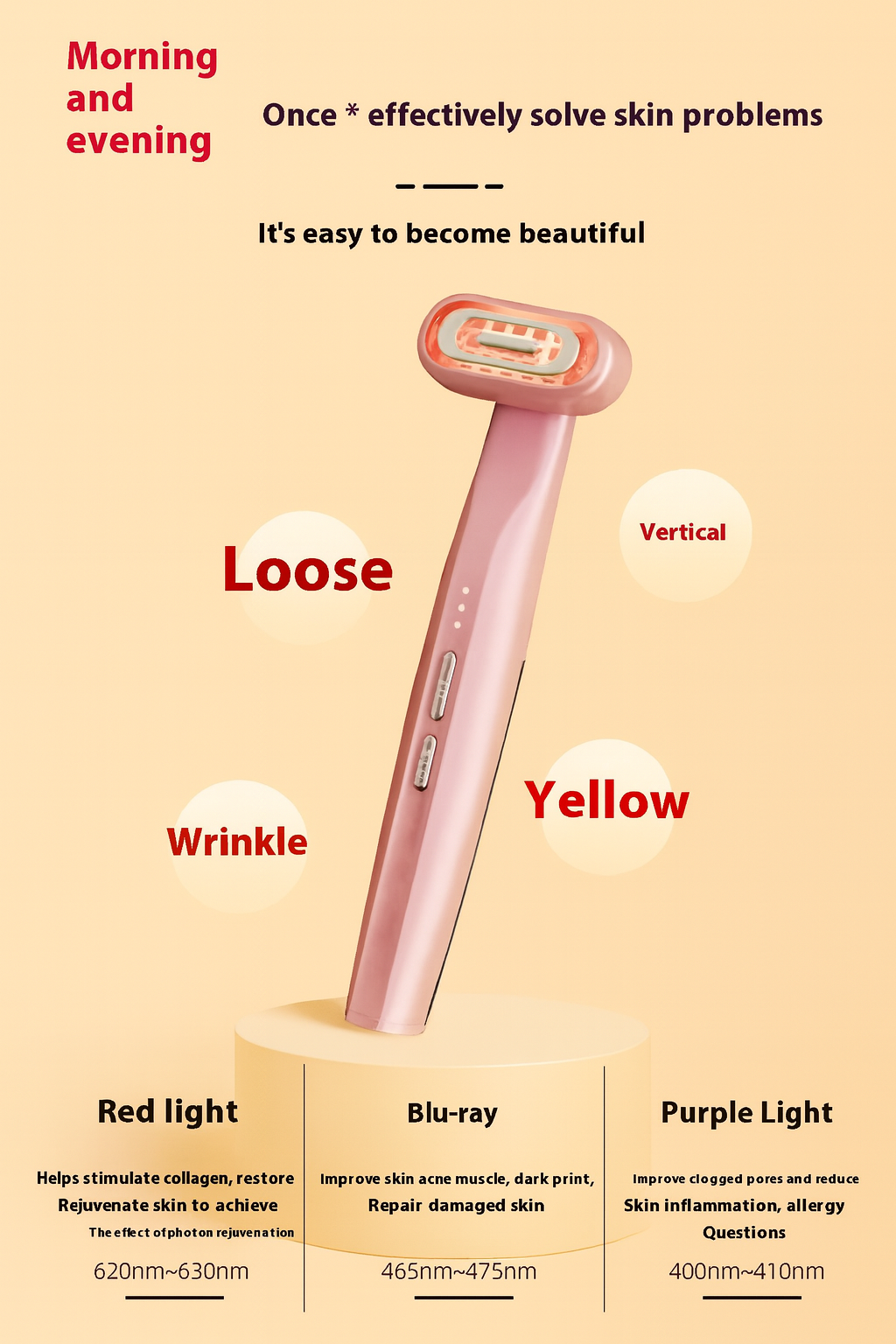 LED Res Light Therapy Facial Wand