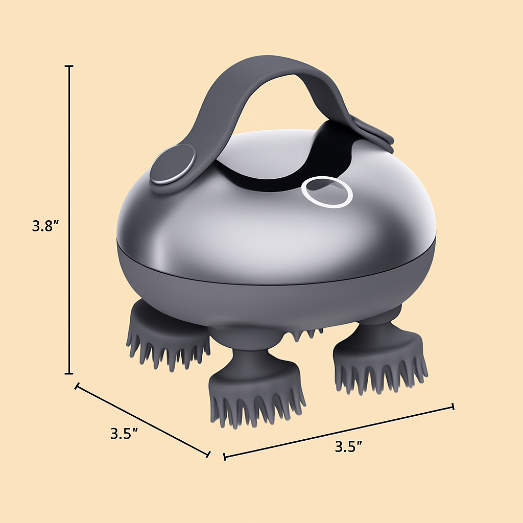 ZNNFEMAI Electric Scalp Massager – Waterproof & Rechargeable (Silver)
