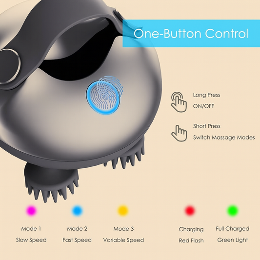 ZNNFEMAI Electric Scalp Massager – Waterproof & Rechargeable (Silver)