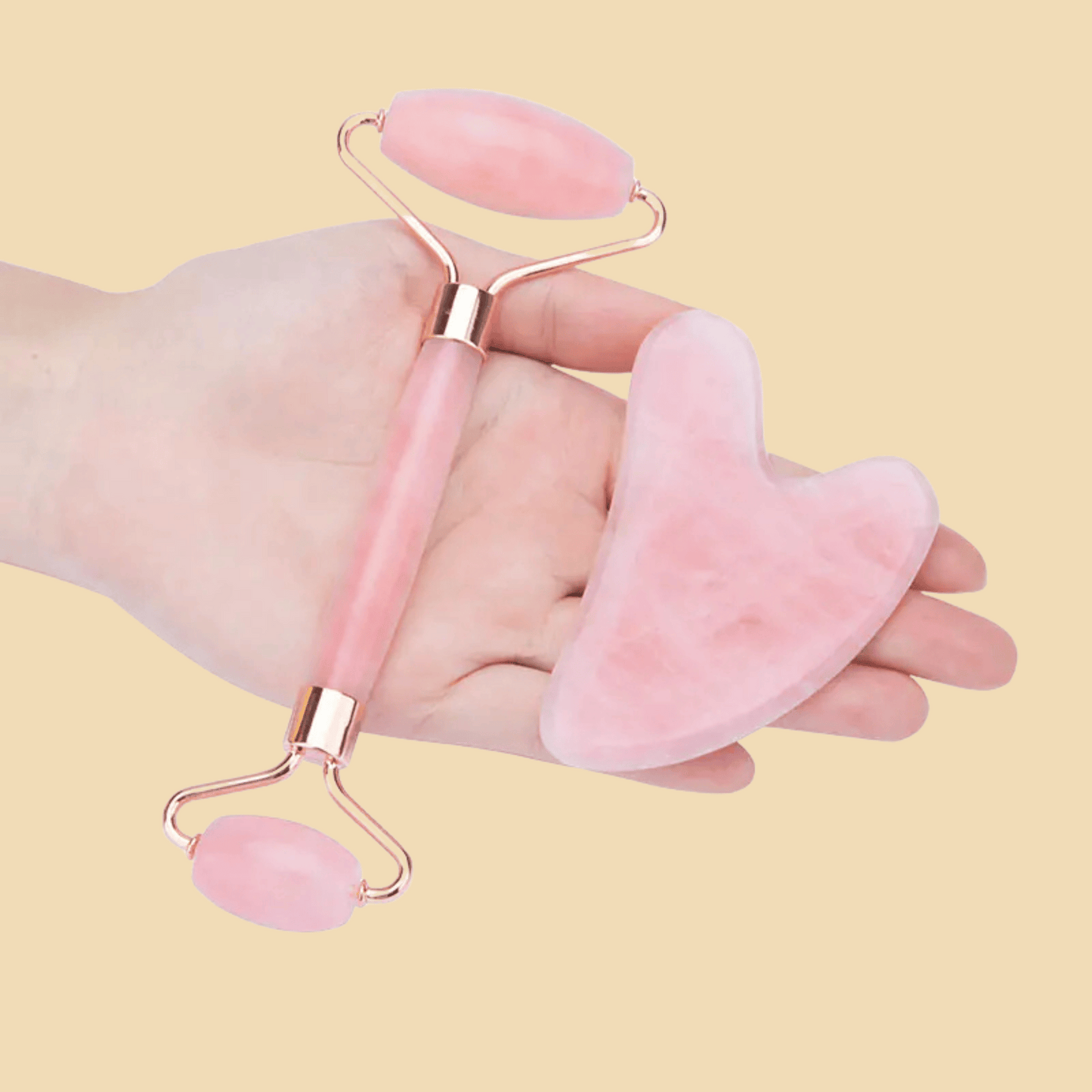 Natural Pink Crystal Guasha Board for Body Massage - KUFFYA