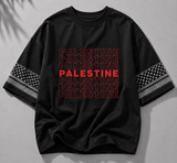 Palestine Repeated Logo Oversized Tee
