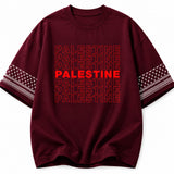 Palestine Repeated Logo Oversized Tee