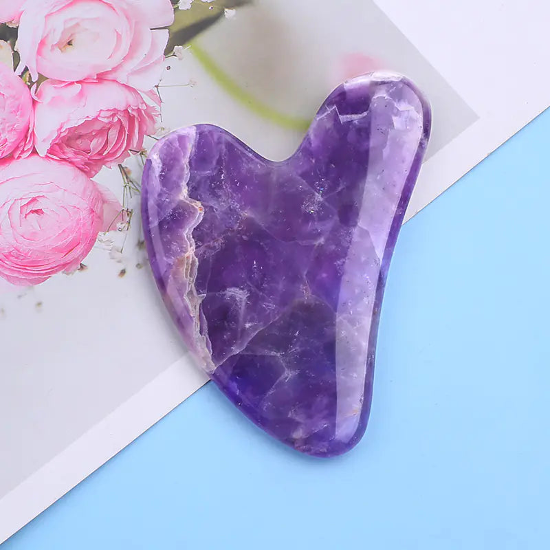 Natural Pink Crystal Guasha Board for Body Massage - KUFFYA